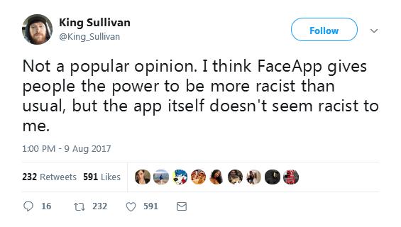 “洗白風波”剛平息 外國版美圖秀秀FaceApp又被指種族歧視