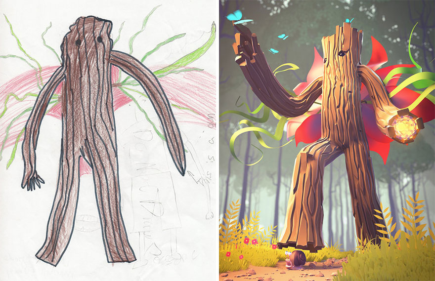 百名專業畫家“升級”小學生涂鴉 向世界展現孩童天真想象力（組圖）