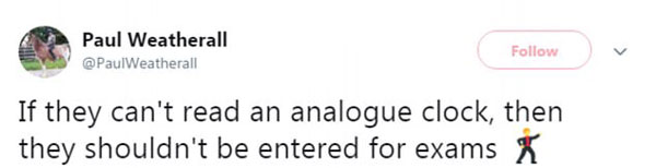 英國中學(xué)考場要換數(shù)字時(shí)鐘，只因?qū)W生看不懂指針鐘表