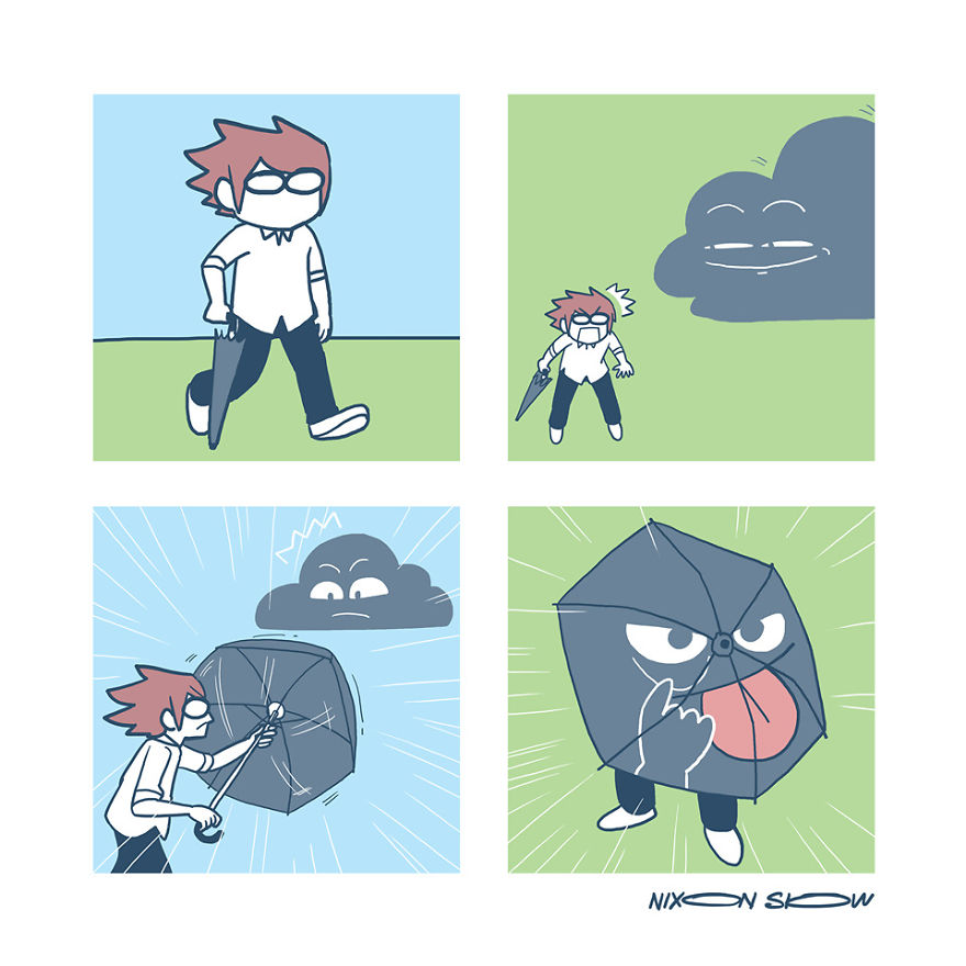 搞笑漫畫(huà)：一朵喜歡惡作劇的云（組圖）