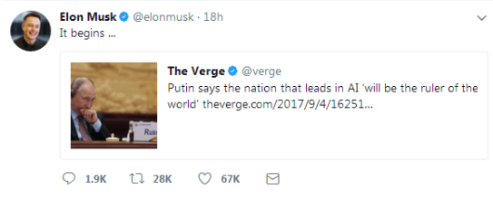 馬斯克：人工智能或導致第三次世界大戰