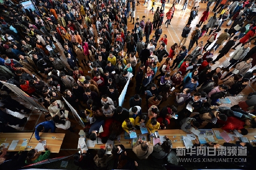 College graduates attend job fair in Gansu