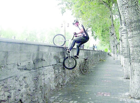 Biker loves mountain trials