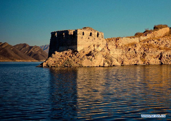 Underwater Great Wall in Panjiakou reservoir