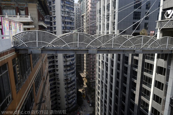 Pedestrian bridges stick out at 68.5 meters