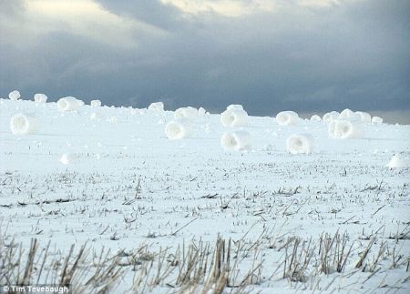 Mother Nature creates snow rolls