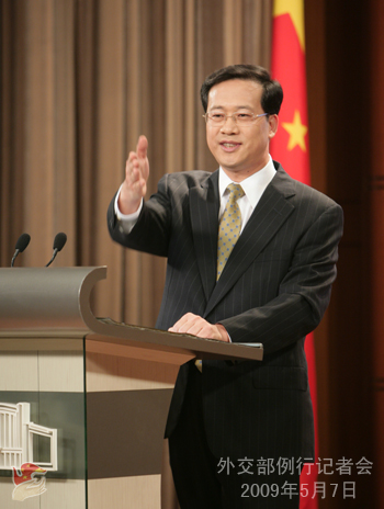 2009年5月7日外交部發言人馬朝旭舉行例行記者會