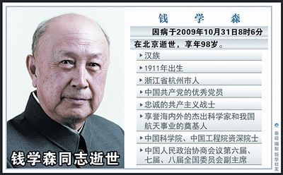 錢學森靈堂今日起接受吊唁