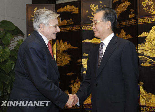 溫家寶會見歐元集團“三駕馬車”領導人